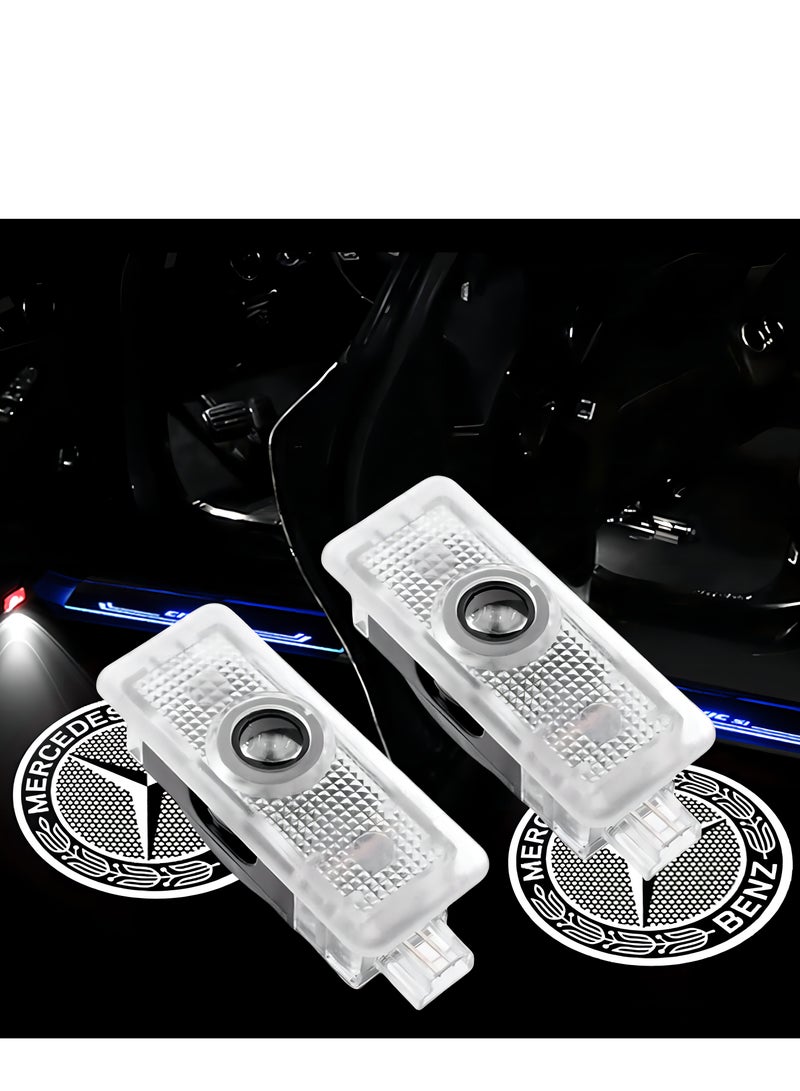 HD Glass Door Lights for CLA45 CLA250 E200 E400 C200 Coupe CLS45 CLS300 CLS350 CLS400 (CLA/CLS/C/E Coupe), IP67 Waterproof Puddle Lights LED Welcome Lamps Door Entry Lighting LED Puddle Lights - Image 1
